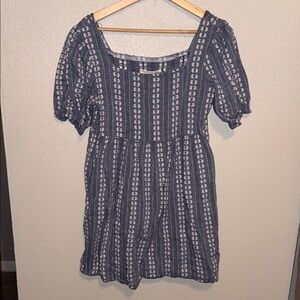 Cupio Elegant Blue Patterned Dress